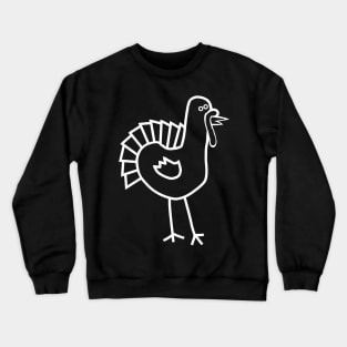 White Line Thanksgiving Turkey Crewneck Sweatshirt